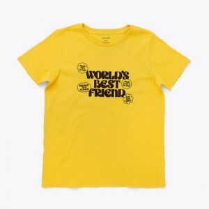 ban.do World's Best Friend Med short sleeve yellow graphic tee gift for BFF